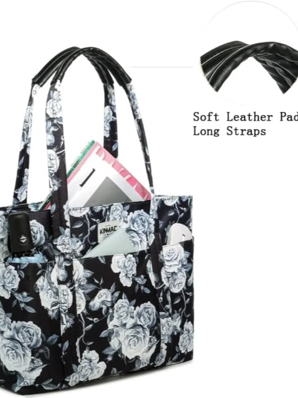Women's Leather Laptop Tote - Stylish & Spacious Work Bag for 15.6-inch Devices